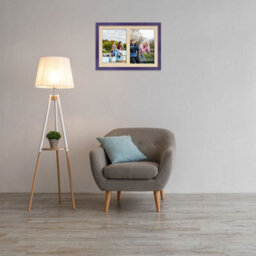 AK Frames 20X14 Purple Modern Multi Photo Frame With Ivory Mount - Holds 2 Apertures (2X) A4 Photos - thumbnail 3
