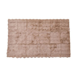 Living And Home Brown Thickened Faux Rabbit Fur Knitted Sofa Cushion Cover/sofa Throw, 240Cm W X 90Cm D - thumbnail 1