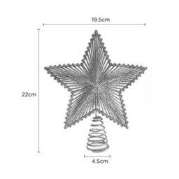 Glitter 3D Star Christmas Tree Topper - Silver - thumbnail 4
