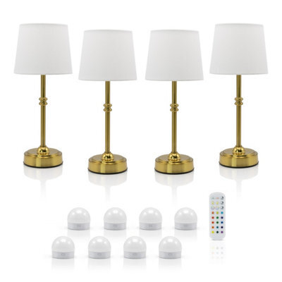 Auraglow Omniance Siena Rechargeable Wireless Table Lamp With Remote - 4 Lamps, 8 Light Sources, 1 Remote - image 1