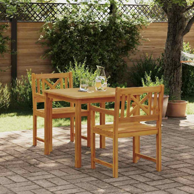Berkfield Garden Dining Set 3 Pcs Brown Solid Acacia Wood - image 1