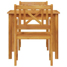 Berkfield Garden Dining Set 3 Pcs Brown Solid Acacia Wood - thumbnail 7