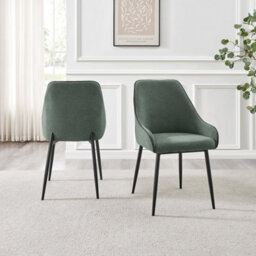 Furniturebox Uk Lulworth Walnut Effect Wood Dining Table 4 Green Beaumont Chairs - thumbnail 9