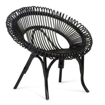 Desser Shanghai Chair Black Rattan Indoor (H)93Cm X (W)97Cm X (D)82Cm - image 1