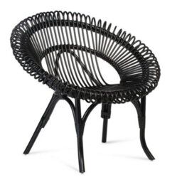 Desser Shanghai Chair Black Rattan Indoor (H)93Cm X (W)97Cm X (D)82Cm - thumbnail 1
