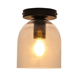 First Choice Lighting Set Of 2 Belten - Clear Glass Cloche Black Ceiling Light Fittings - thumbnail 3