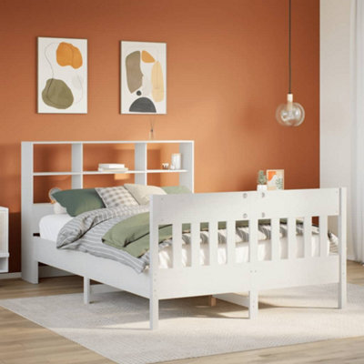 Berkfield Bed Frame Without Mattress White 140X190 Cm Solid Wood Pine - image 1