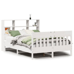 Berkfield Bed Frame Without Mattress White 140X190 Cm Solid Wood Pine - thumbnail 2