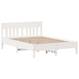 Berkfield Bed Frame Without Mattress White 140X190 Cm Solid Wood Pine - thumbnail 5