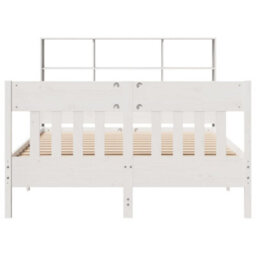 Berkfield Bed Frame Without Mattress White 140X190 Cm Solid Wood Pine - thumbnail 4