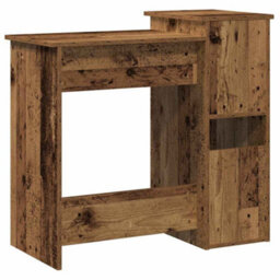 Berkfield Durable Desk With Shelves Old Wood 84X40X78 Cm Engineered Wood - thumbnail 7
