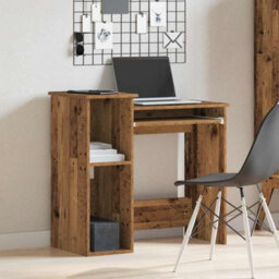 Berkfield Durable Desk With Shelves Old Wood 84X40X78 Cm Engineered Wood - thumbnail 3