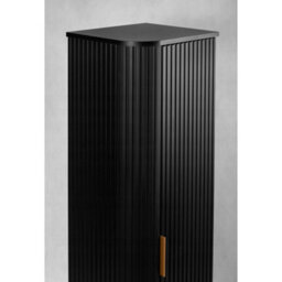 Heze Furniture Elegance Glamour Style 2 Bathroom Cabinets Set 80Cm Vanity Unit & Tall Cabinet In Black - thumbnail 5