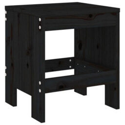 Berkfield Garden Stools 2 Pcs Black 40X36X45 Cm Solid Wood Pine - thumbnail 3
