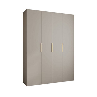 Arte Elegant Cashmere Como Iv Hinged Door Wardrobe H2460mm W1800mm D500mm, Four Doors, Sixteen Shelves, Two Hanging Rails, Gold Handles - image 1