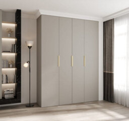 Arte Elegant Cashmere Como Iv Hinged Door Wardrobe H2460mm W1800mm D500mm, Four Doors, Sixteen Shelves, Two Hanging Rails, Gold Handles - thumbnail 2
