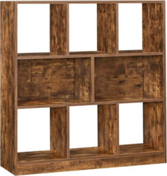 Songmics Bookcase, Shelf, Storage Unit With Open Compartments, For Living Room, Bedroom, Office, Divider, Rustic Brown - thumbnail 6