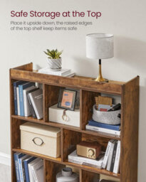Songmics Bookcase, Shelf, Storage Unit With Open Compartments, For Living Room, Bedroom, Office, Divider, Rustic Brown - thumbnail 5