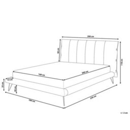 Beliani Bed Faux Leather Betin 160 X 200 Cm (Eu King Size) Light Beige - thumbnail 3