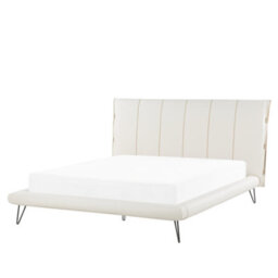 Beliani Bed Faux Leather Betin 160 X 200 Cm (Eu King Size) Light Beige - thumbnail 1
