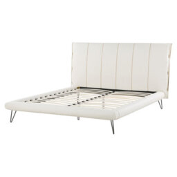 Beliani Bed Faux Leather Betin 160 X 200 Cm (Eu King Size) Light Beige - thumbnail 5