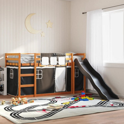Berkfield Bunk Bed Without Mattress With Slide White And Black 90X200 Cm - image 1