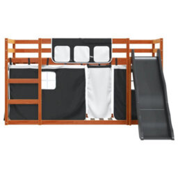 Berkfield Bunk Bed Without Mattress With Slide White And Black 90X200 Cm - thumbnail 7