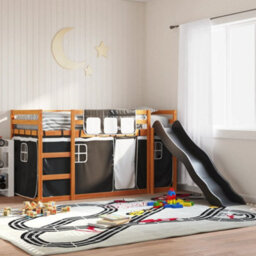 Berkfield Bunk Bed Without Mattress With Slide White And Black 90X200 Cm - thumbnail 1