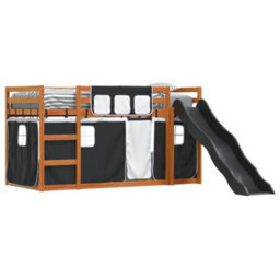 Berkfield Bunk Bed Without Mattress With Slide White And Black 90X200 Cm - thumbnail 4