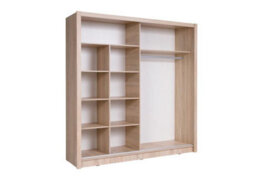 Arte Graphite Sliding Wardrobe W204.5Cm - Industrial-Chic Storage With Mirrored Doors For Modern Bedrooms - thumbnail 2