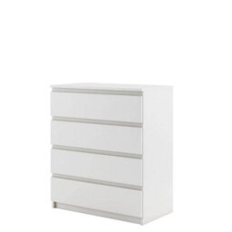 Arte Idea 06 Contemporary Chest Of Drawers 4 Drawers White (H)850mm (W)730mm (D)400mm - thumbnail 2