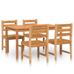 Walplus 5 Piece Garden Outdoor Dining Set Suitable For Backyard, Patio Solid Wood Teak - thumbnail 2