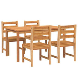Walplus 5 Piece Garden Outdoor Dining Set Suitable For Backyard, Patio Solid Wood Teak - thumbnail 3