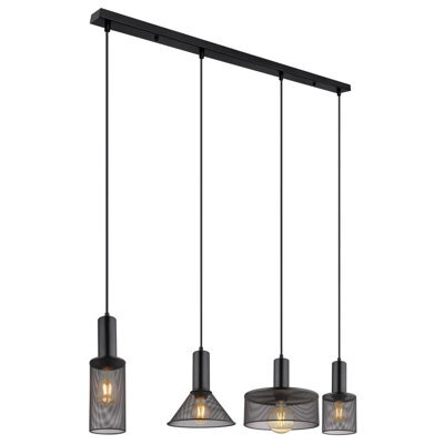 Luminosa Lighting Luminosa Jedd Bar Pendant Ceiling Light Matt Black 4X E27 - image 1