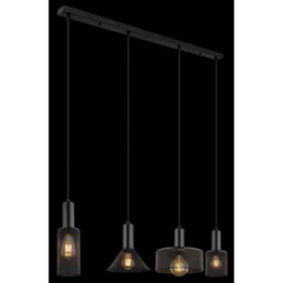 Luminosa Lighting Luminosa Jedd Bar Pendant Ceiling Light Matt Black 4X E27 - thumbnail 5