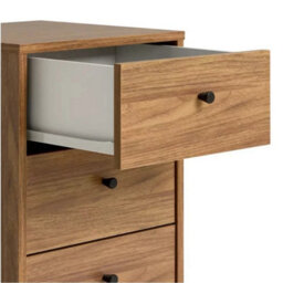 Walnut 5 Drawer Tall Storage Tallboy Cabinet - thumbnail 3