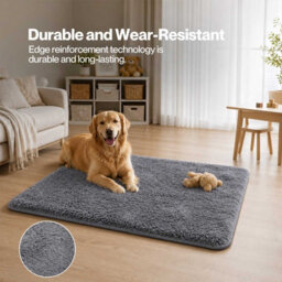 Marlow Rug Fluffy Soft Pile Carpet Rebound Foam Non Slip For Living Room Grey - thumbnail 6