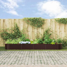 Berkfield Garden Raised Bed Brown 400 X 80 X 44 Cm Steel - thumbnail 4