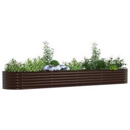 Berkfield Garden Raised Bed Brown 400 X 80 X 44 Cm Steel - thumbnail 3