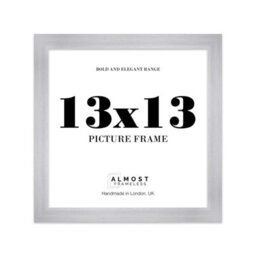 "20X20"" Silver Picture Frame - 20X20"" Square Frame With 17X17"" Mount For 20X20""/17X17"" Pictures Vintage Style Thin Edge, 1 Pack" - thumbnail 1
