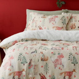 Fusion Christmas Woodland Animals Plush Duvet Cover Set - thumbnail 2