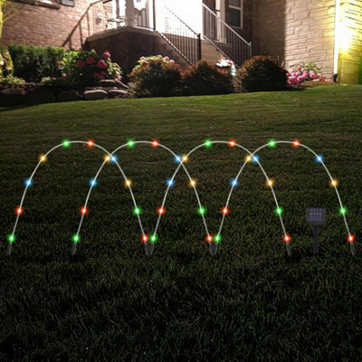 Solar-Powered Led Garden Arch Lights 40 Bright Leds Waterproof Outdoor Pathway & Patio Lights Automatic Dusk-To-Dawn Operation