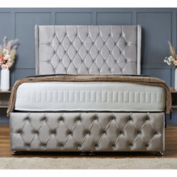 Bsspoke Solid Base Ottoman Divan Storage Bed In Mink Plush & 10Inch Orthopaedic Mattress 54Inch Headboard& Footboard In All Sizes - thumbnail 4