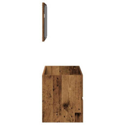 Berkfield Bathroom Cabinet With Mirror Old Wood Engineered Wood - thumbnail 5