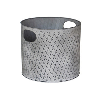 Ivyline Indoor Christmas Tree Bucket - Galvanized Steel - L28 X W28 X H28 Cm - Zinc - image 1