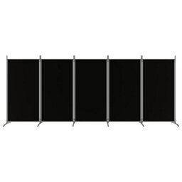 Berkfield Durable 5-Panel Room Divider Black 433X180 Cm Fabric - thumbnail 3