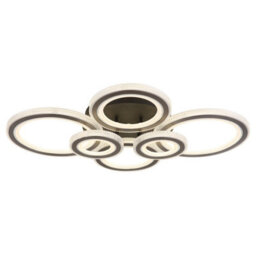 Luminosa Lighting Luminosa Kora Integrated Led Semi Flush Ceiling Light Matt Black 6X Led Dimmable 2700-6000K Remote Control