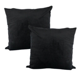 Urban Textures Pack Of 2 Velvet Cushion Covers 20 X 20 Inches Black