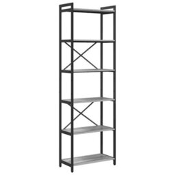 Berkfield Modern Bookcase Grey Sonoma 60 X 30 X 188 Cm Engineered Wood