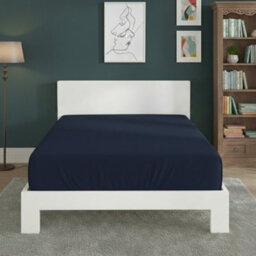 Polycotton Fitted Sheet Extra Deep 40Cm Skirt Easy Care Navy